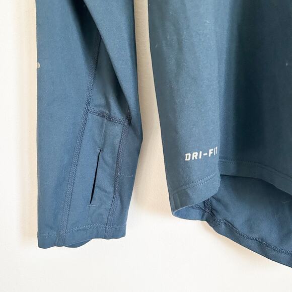 Nike Dri-Fit Quarter Zip Pullover Lightweight Sweatshirt Blue Size S - Picture 6 of 7